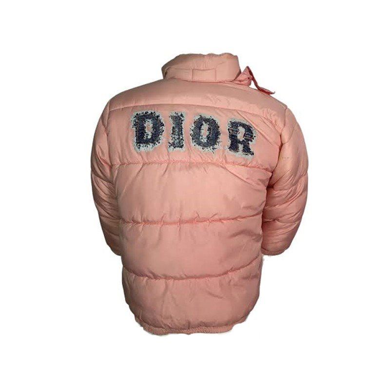 מעיל Baby Dior ורוד עם לוגו בגב