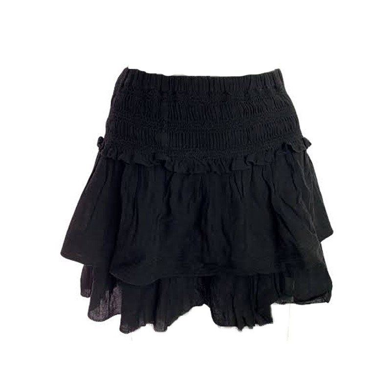 אחצאית איזבל מארנט שחורה עם קפלים