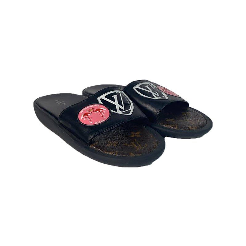 Louis Vuitton Black Slide Sandals Louis Vuitton, Black 2000000027562
