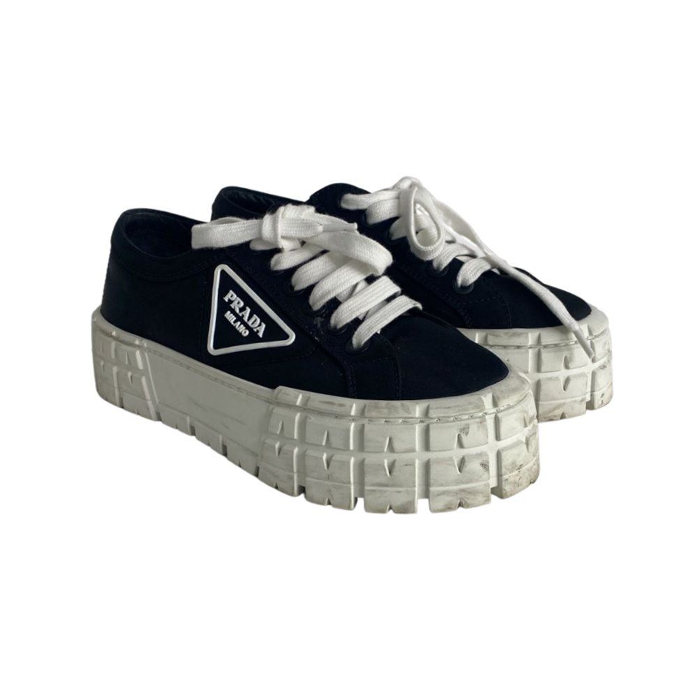 Prada Black Platforms Sneakers Prada | Black|White 2000000051581 | Ayuchka