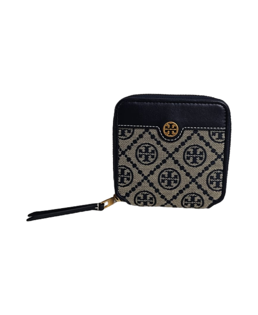 AUTHENTIC TORY BURCH T MONOGRAM JACQUARD blue ZIP CONTINENTAL WALLET,  Luxury, Bags & Wallets on Carousell