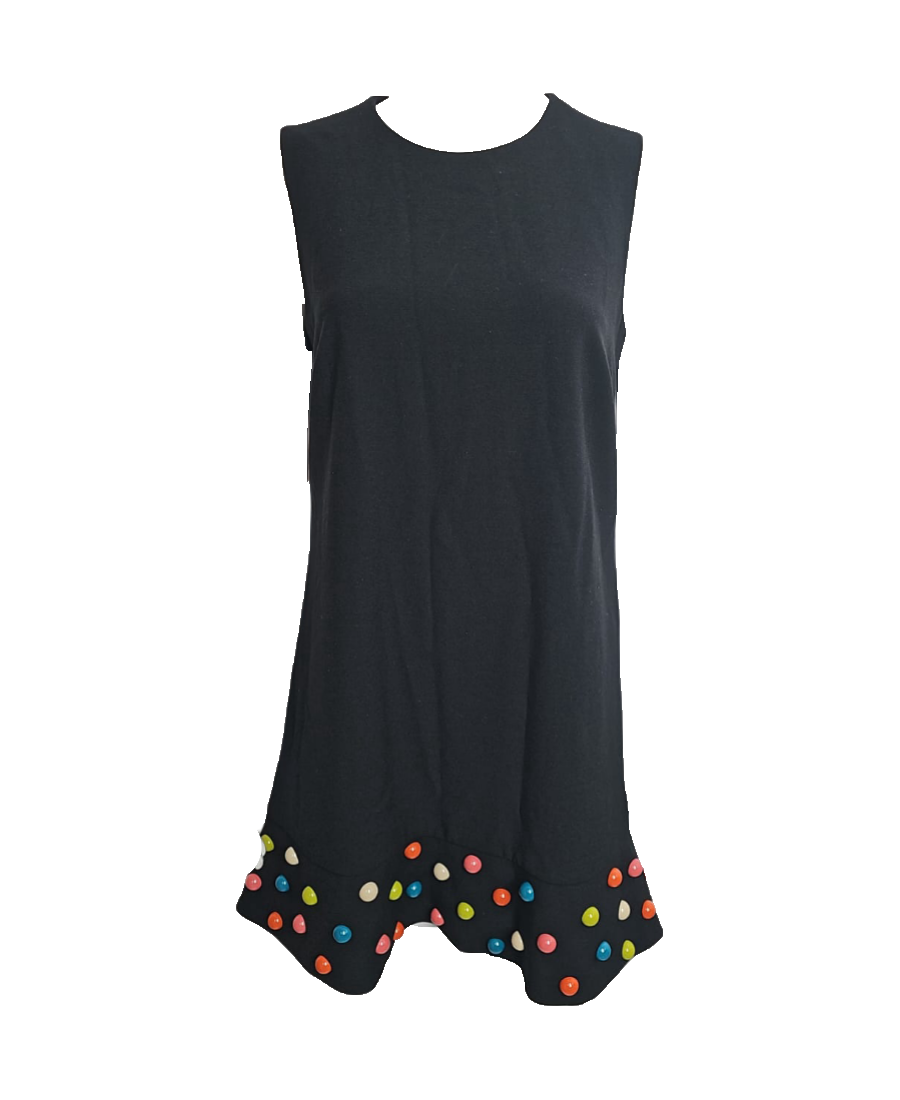 Red Valentino Black Dress with Colorful Studs