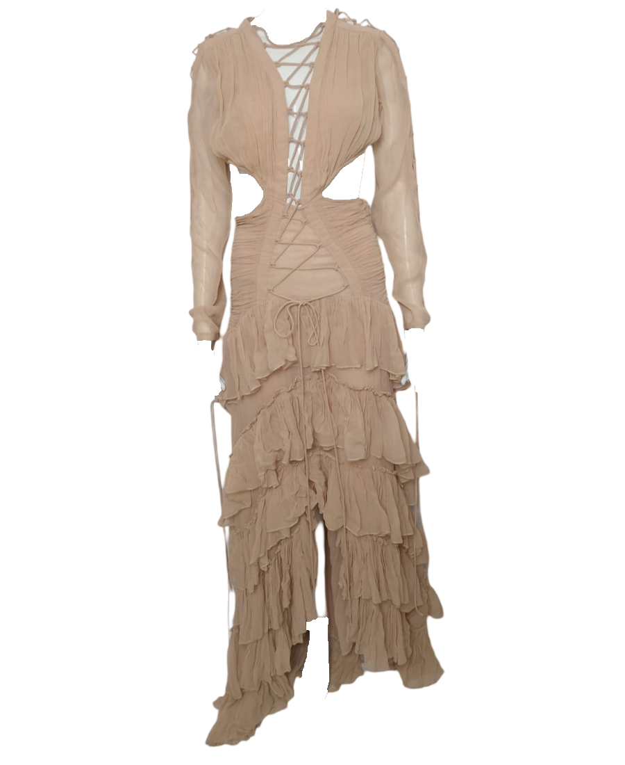 Long Beige Dress with