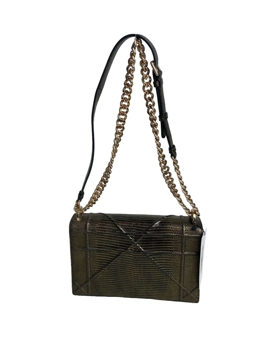 תיק כריסטיאן דיור Diorama זהב מנוחש קטן  מס' סידורי 11 MA0175